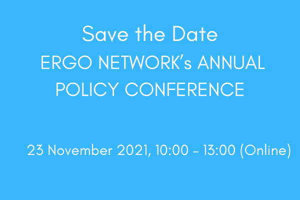 SAVE THE DATE FOR ERGO NETWORK’s ANNUAL POLICY CONFERENCE