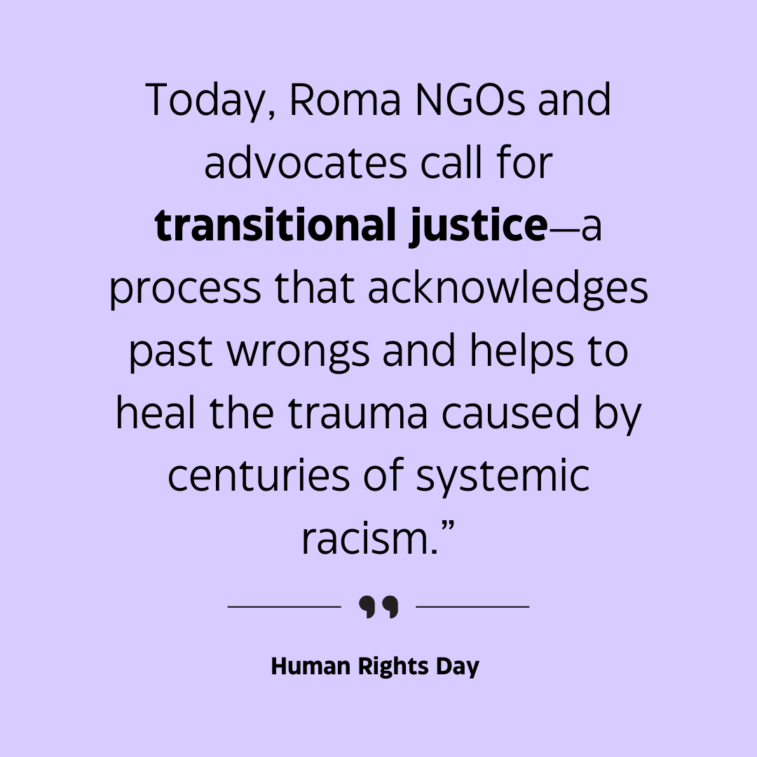 Human Rights Day – A call for transitional & reparative justice for Roma